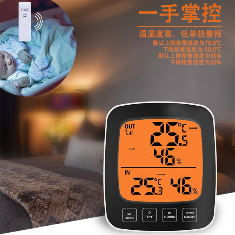 Wireless Room Hygrometer Thermometer with Touch Backlight for Home