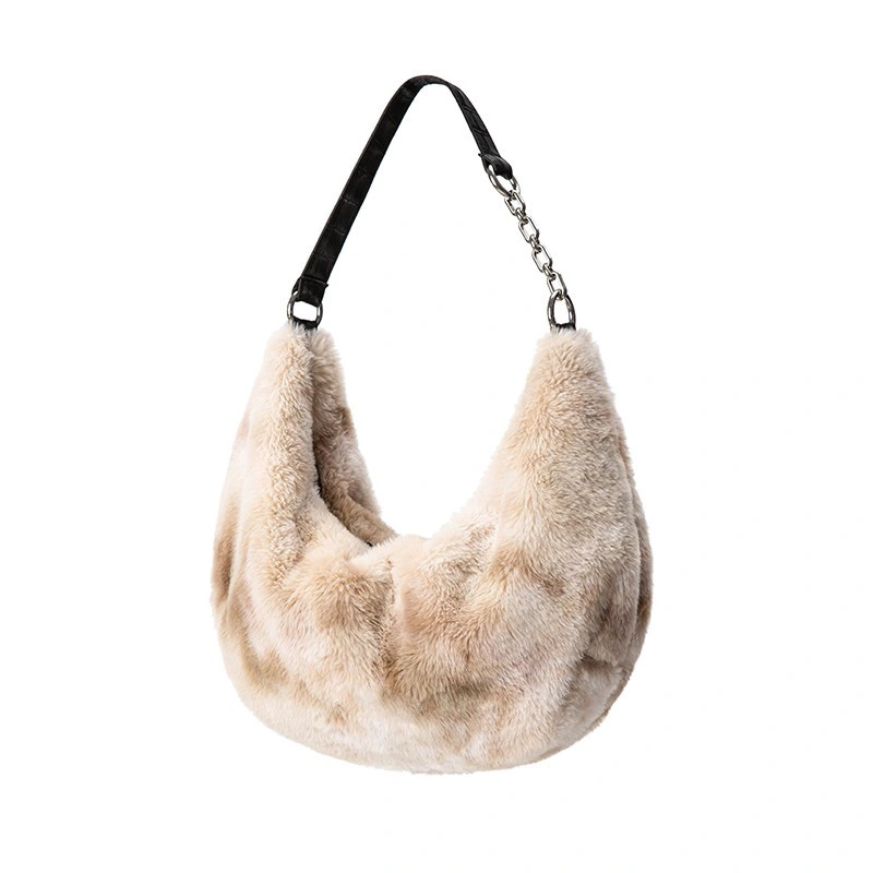 Lady Bag ODM OEM Wholesale Factory Replicas Bags Soft Handfeel Fake Fur Lady Hobo Export Shoulder Bag