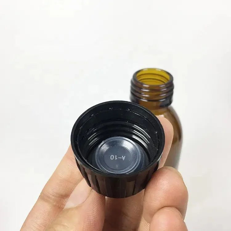 Bouteille de 120 ml de verre ambré flacon de sirop liquide oral avec inviolable Bouchon en aluminium