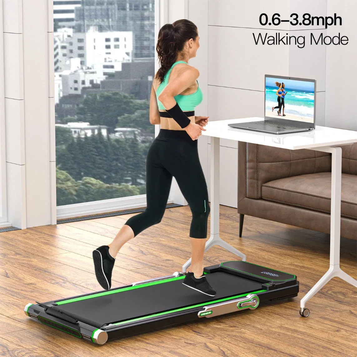 En virtud de la cinta de correr escritorio Todo 2-en-1 Caminar Pad Desk Cinta de correr, potente y silencioso caminar correr correr cinta de correr con control remoto