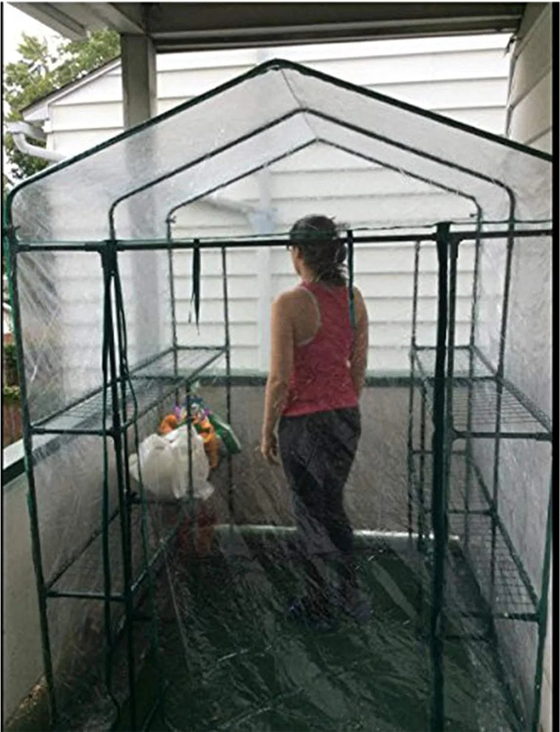 Greenhouse- Indoor Outdoor with 8 Sturdy Shelves-Grow Plants, Seedlings, Herbs, or Flowers in Any Season-Gardening Rack