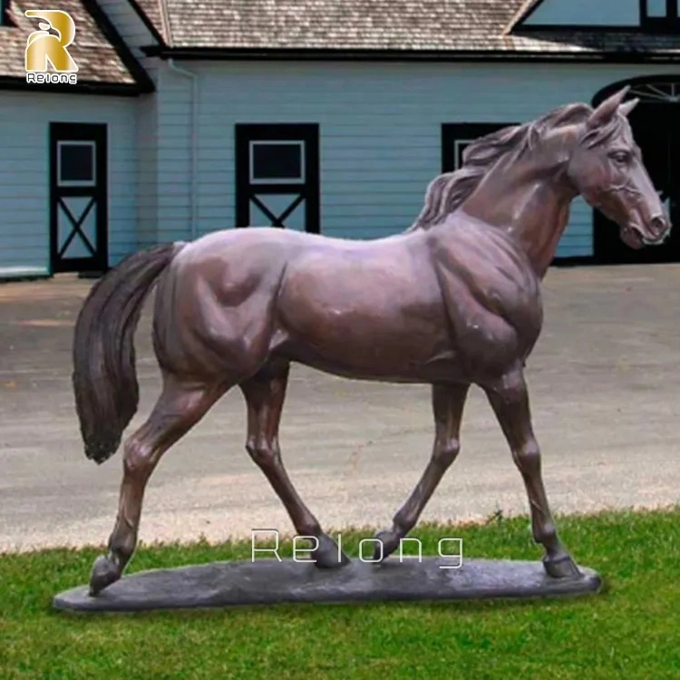 مخصص في الهواء الطلق حجم العتيقة الفن حيوانيّة تمثال متنزّه ديكور حديقة نحت الحصان برونزي على الحلية