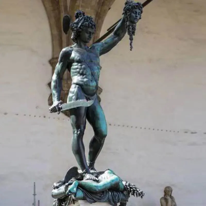 Outdoor Decoration Metal Craft Greek Classical Perseus with The Head of Medusa Bronze Statue Life Size Bronze Perseus Statue