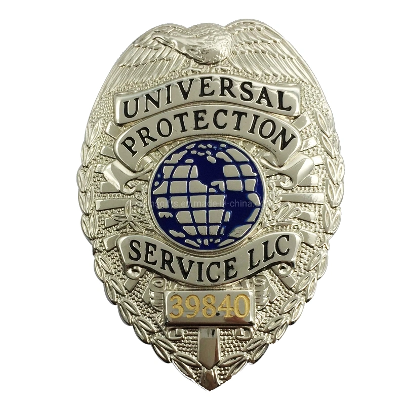 Printing with Epoxy Coating Stainless Steel Printed Metal Custom Security Police Badges