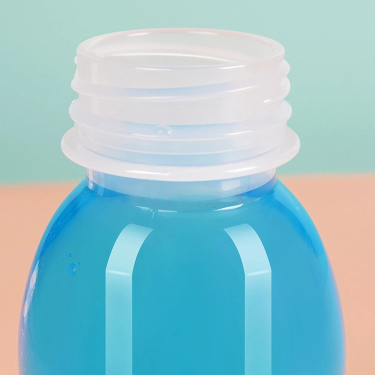 250ml 300ml Pet Transparent Round Shape Custom Printing Water Milk Tea Beverage Plastic Juice Bottle with Screw Cover