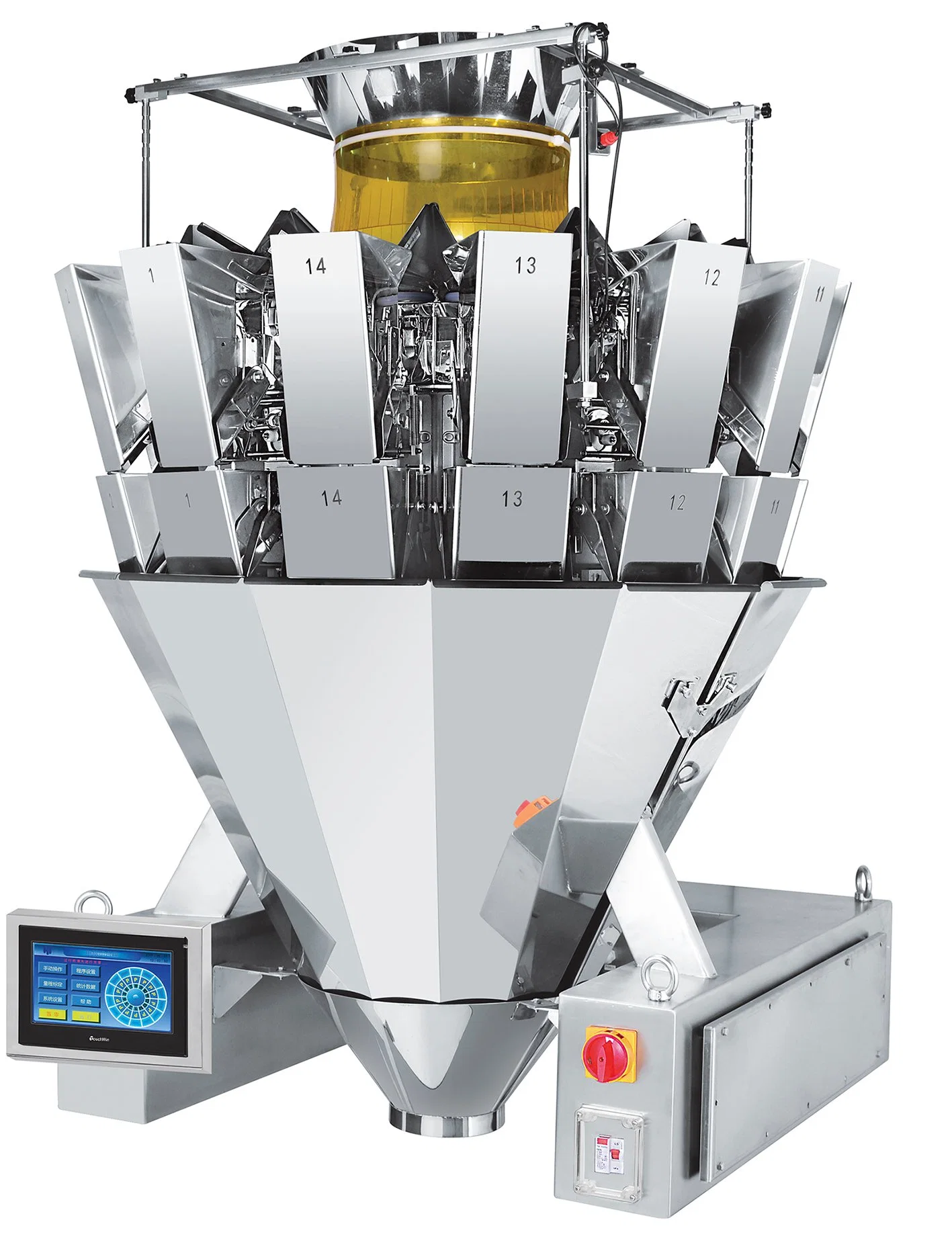 X (2) Level Accuracy Multi-Head Weigher Machine with 14 Heads