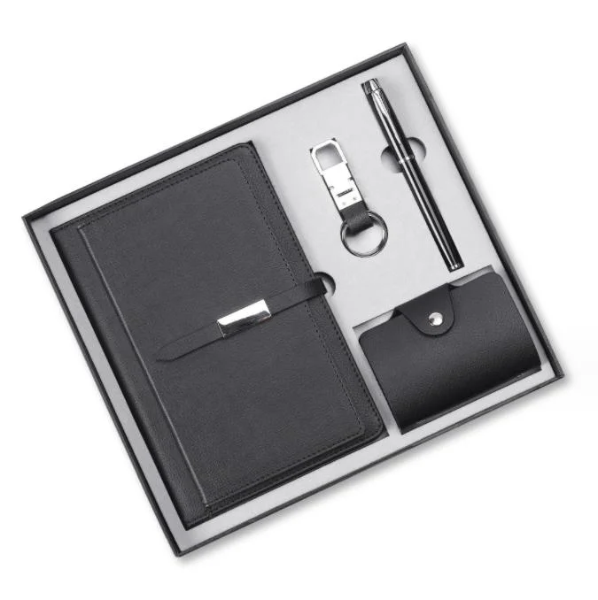 Custom Business Notebook Pen Key Chain Card Holder Christmas Gift Set
