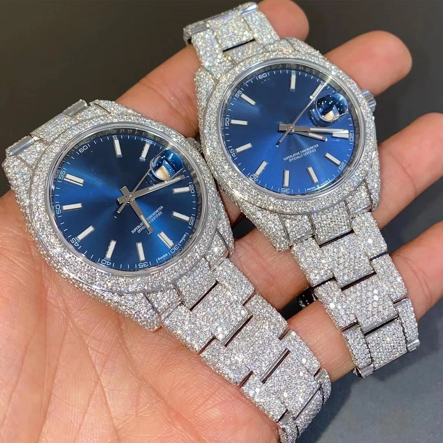 Hip Hop jóia Relógio de moda Iced out Watch vidro Sapphire Vê os homens a sair à espera de assistir a Moissanite para o Homem