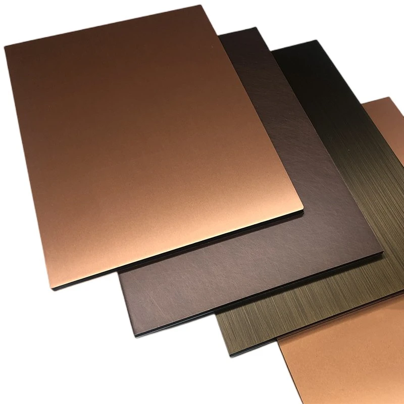 Wainscoting Fire-Resist Brushed Copper Outdoor Wall Protection Panel