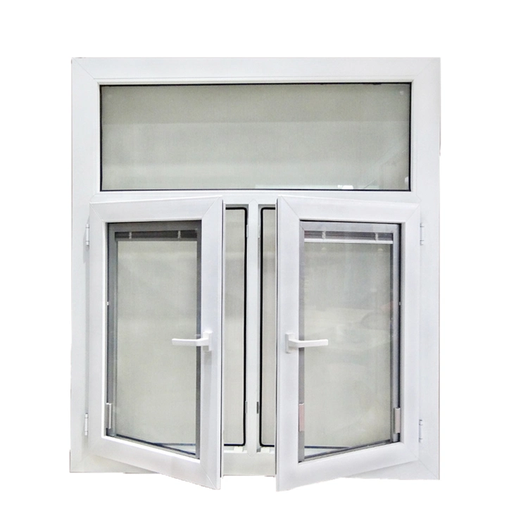 Roller Shutter Plastic UPVC Glass Window UPVC Casement Windows with