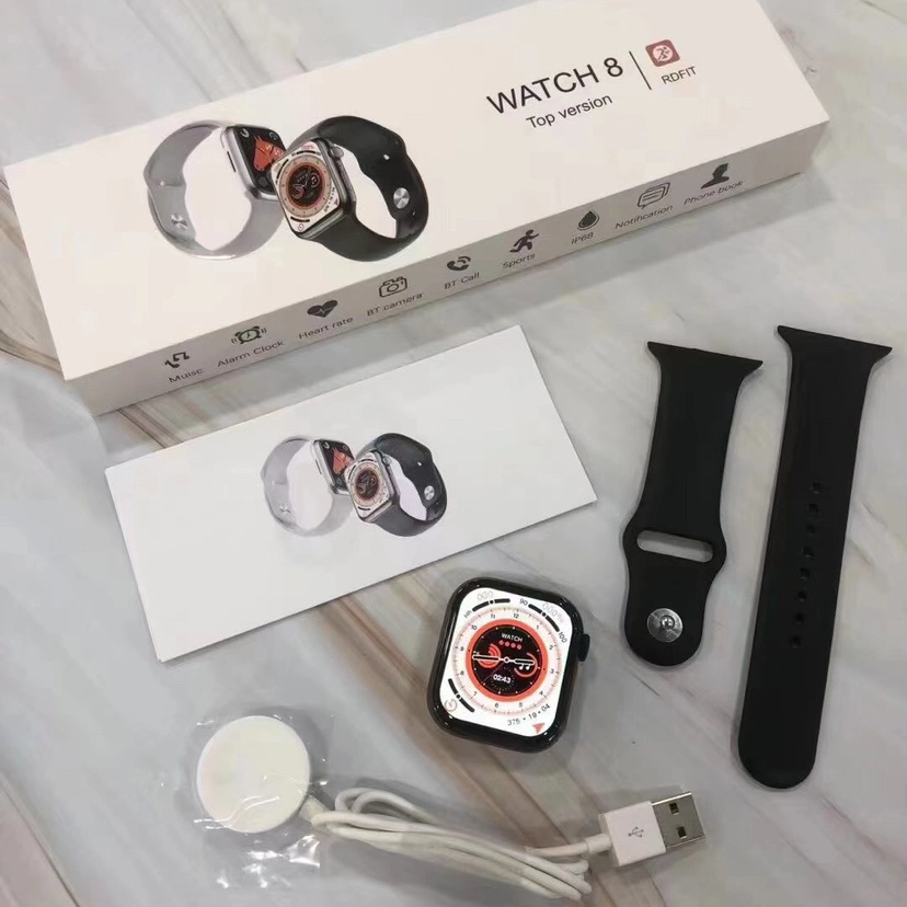 Precio al por mayor de la fábrica iWatch8 45mm 1.99 HD de pantalla completa de carga inalámbrica IP68 Resistente al agua Smartwatch