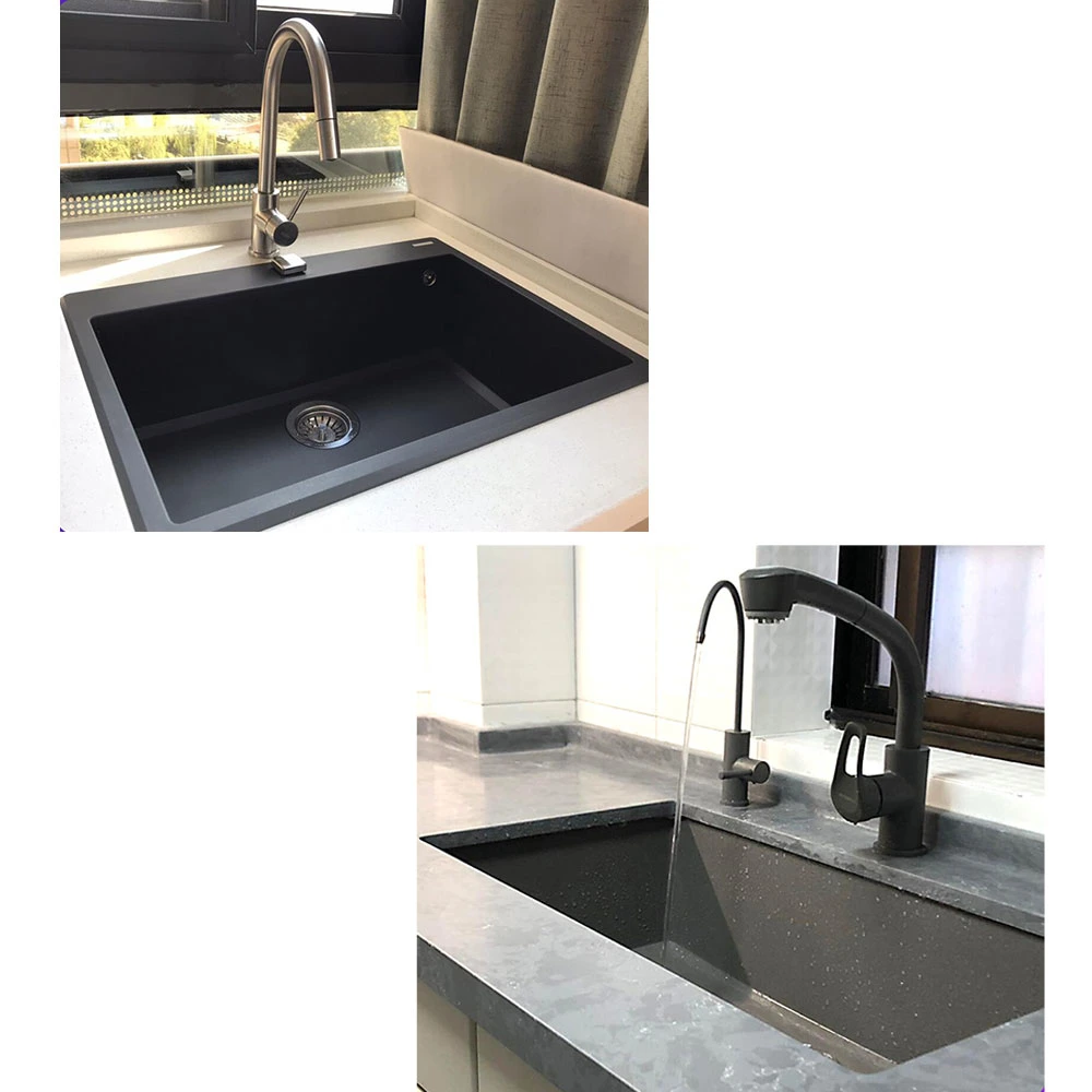 Best Selling Popular Design Undermounted Single Bowl Rectangular Quartz Stone Kitchen Sink