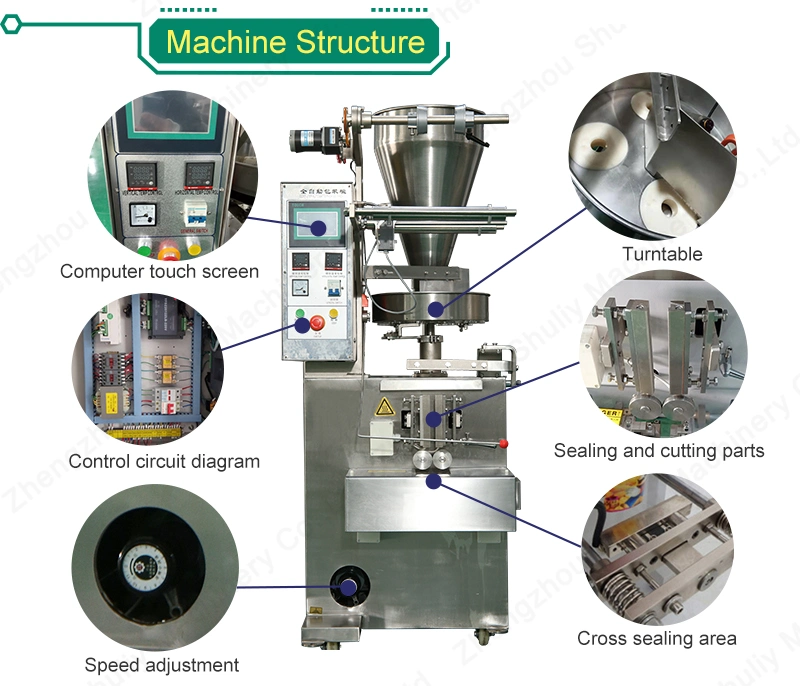 Manufacturer 5-500g Small Candy/Peauts/Chocolate/Beans/Salt/Sugar/Spices/Snus Packaging Packing Machine with Volume Cups Measuring