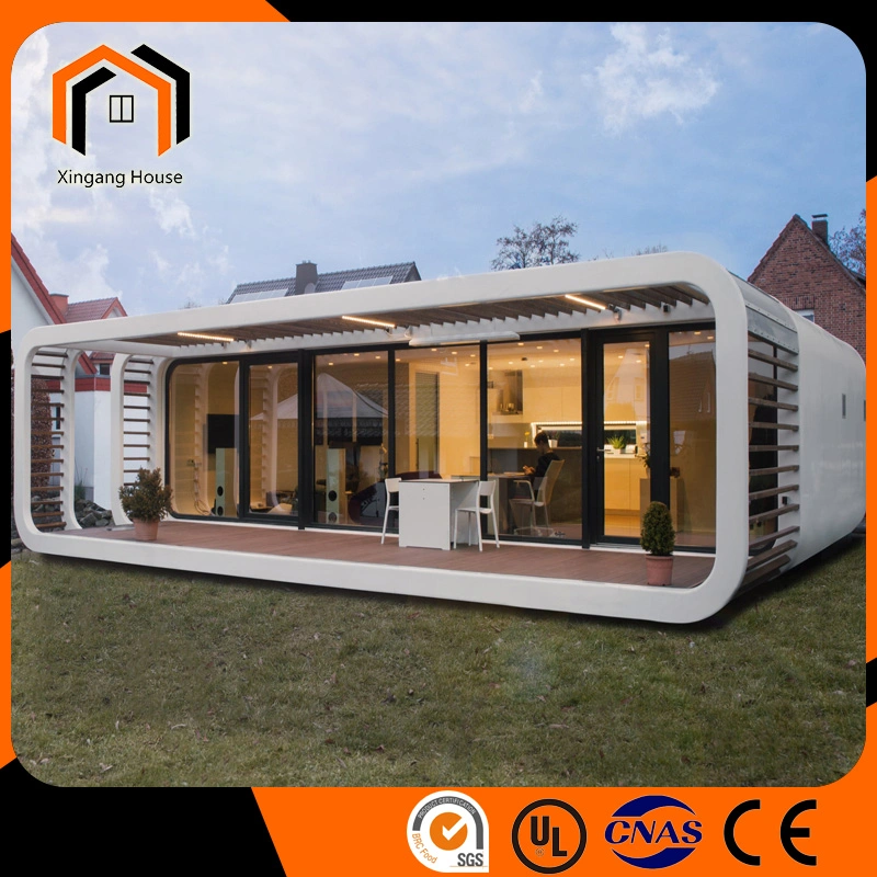 Structure en acier Conteneur Balcon Restaurant Maison préfabriquée Maison préfabriquée Camping Pod Hôtel Tiny House Capsule spatiale