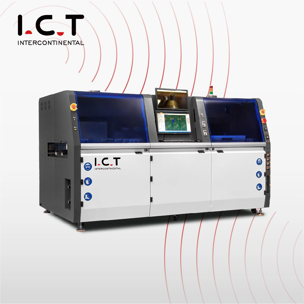 Ict Fully Automatic Dual Tht Selective Wave Soldering Machine PCB Flux Sprayer DIP Soldering Machine