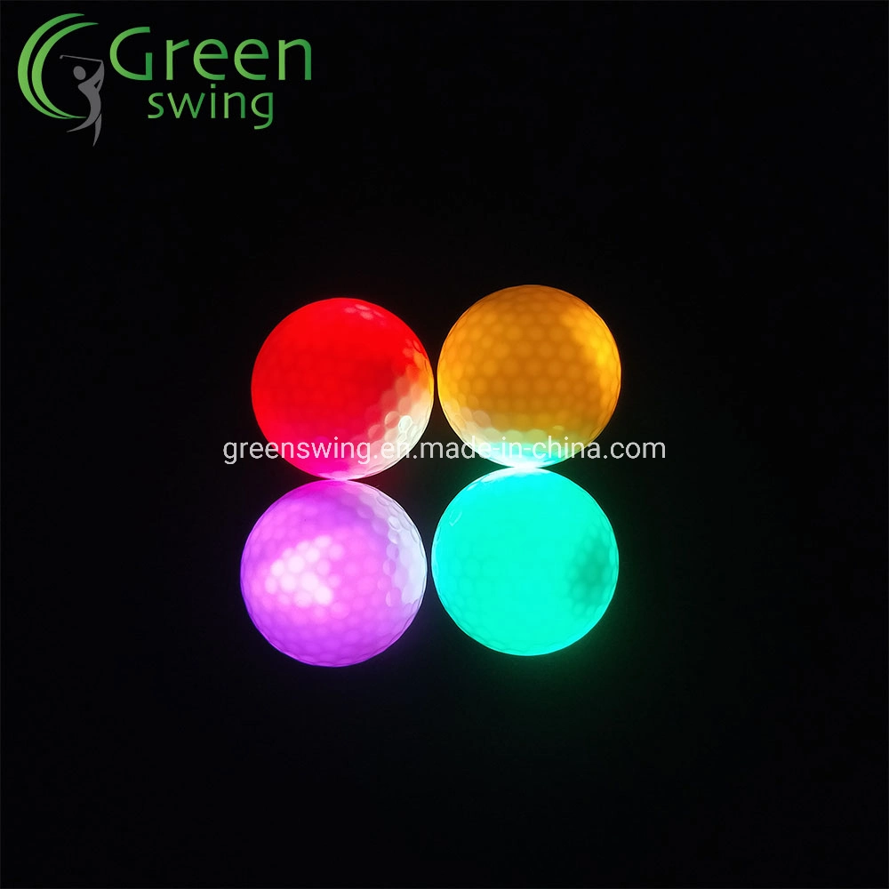 Multi-Color LED Noche electrónica Tracker pelota de golf luminoso intermitente ilumina las bujías de pelotas de golf para la noche el golf