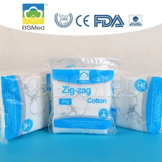 Soft coton hygroscopique absorbant Zig Zag pli de coton de qualité médicale