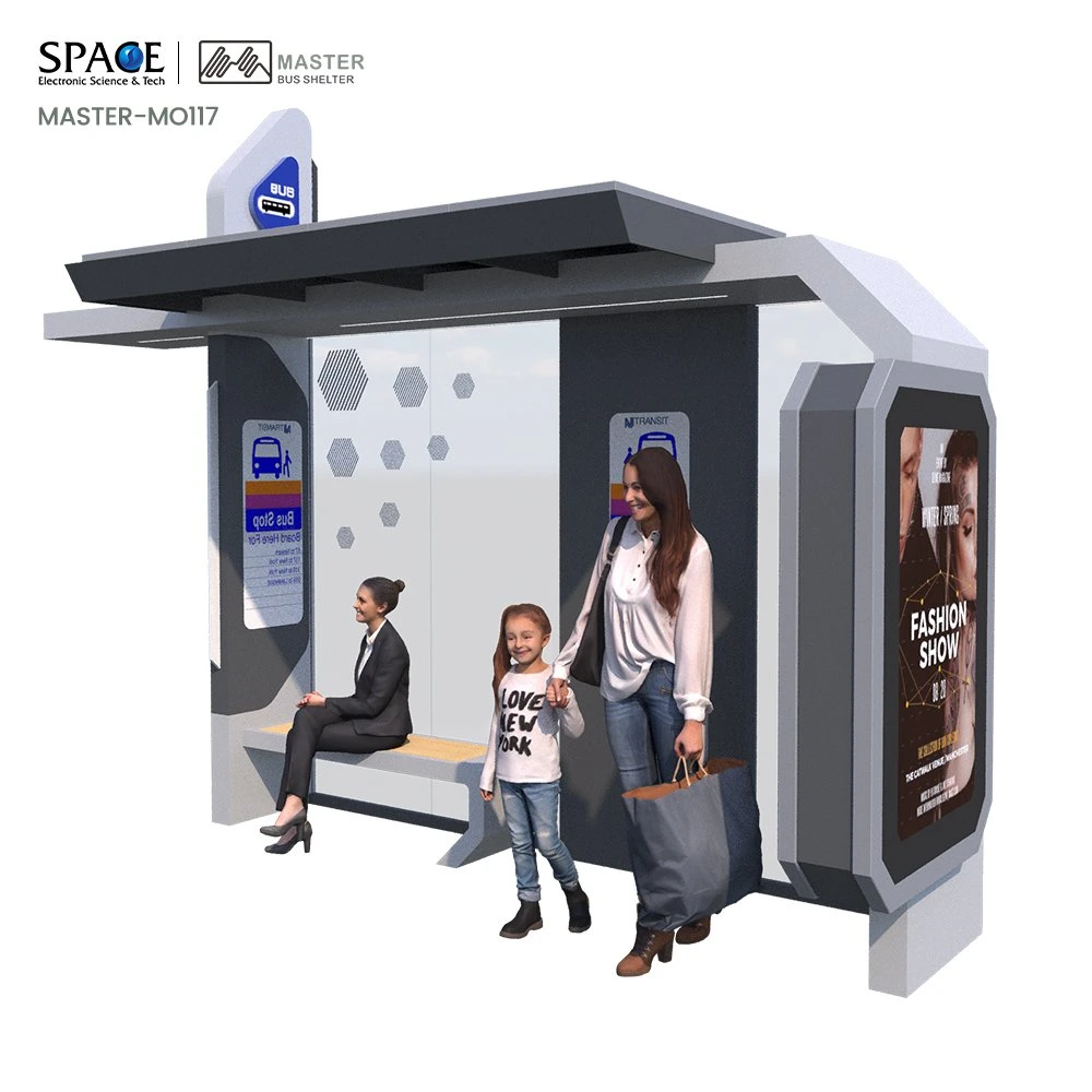 African LED Advertising Vending Machine Kiosk Steel Bus Shelter Stop