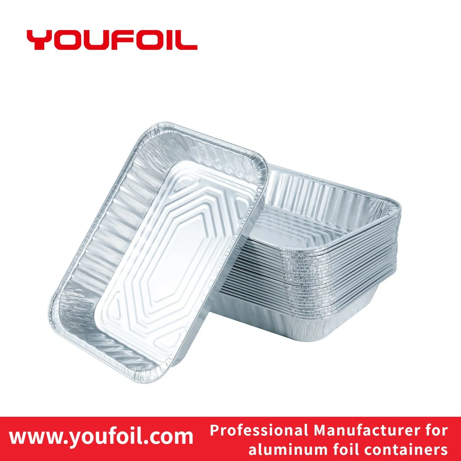 Household Food Grade Barbecue Disposable Aluminum Foil Food Container with Lid