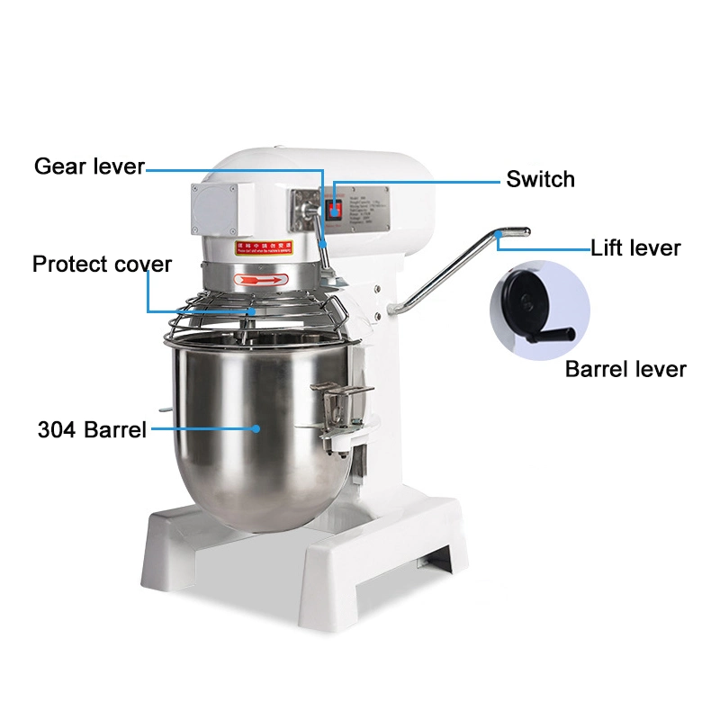 Misturador de mesa de 10 L, 11 velocidades, motor de 500 W, Ação planetária, Bow de mistura de aço inoxidável, gancho para massa, batedor plano