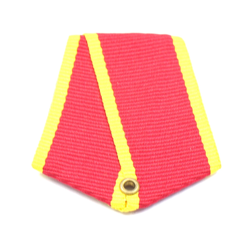 China OEM Factory Custom Made Badge and Medallion Parts Manufacturer Customized Wholesale/Supplier Yellow Nylon Medal Ribbon