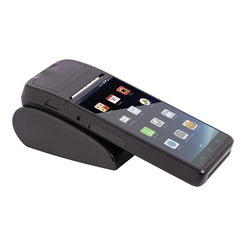 Mini-Hand Held POS Android Terminal da máquina com a impressora e a base de carregamento