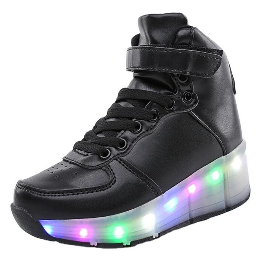 Chaussures de skateboard à roulettes pour enfants, LED 1 roue, Flying Flashing