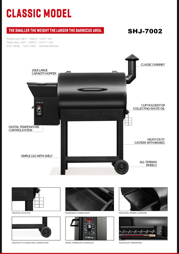 20lb Large Capacity Hopper Smoker BBQ