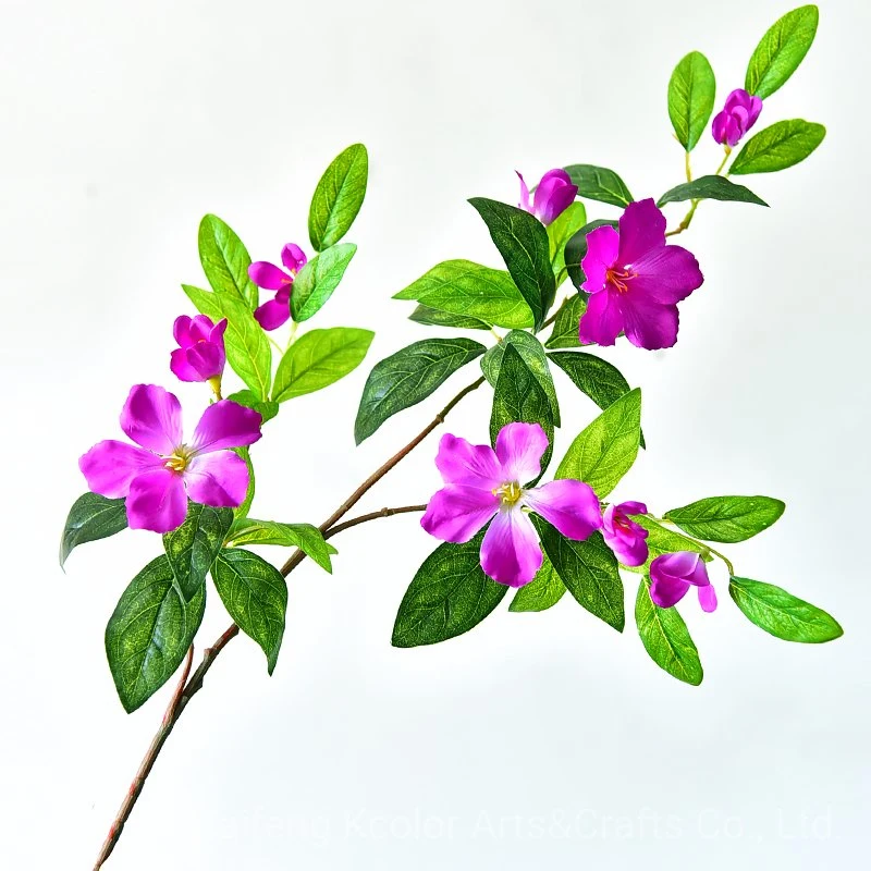 Factory Silk Flower Branches Wholesale Plastic Artificial Leaves Flower for Decoration