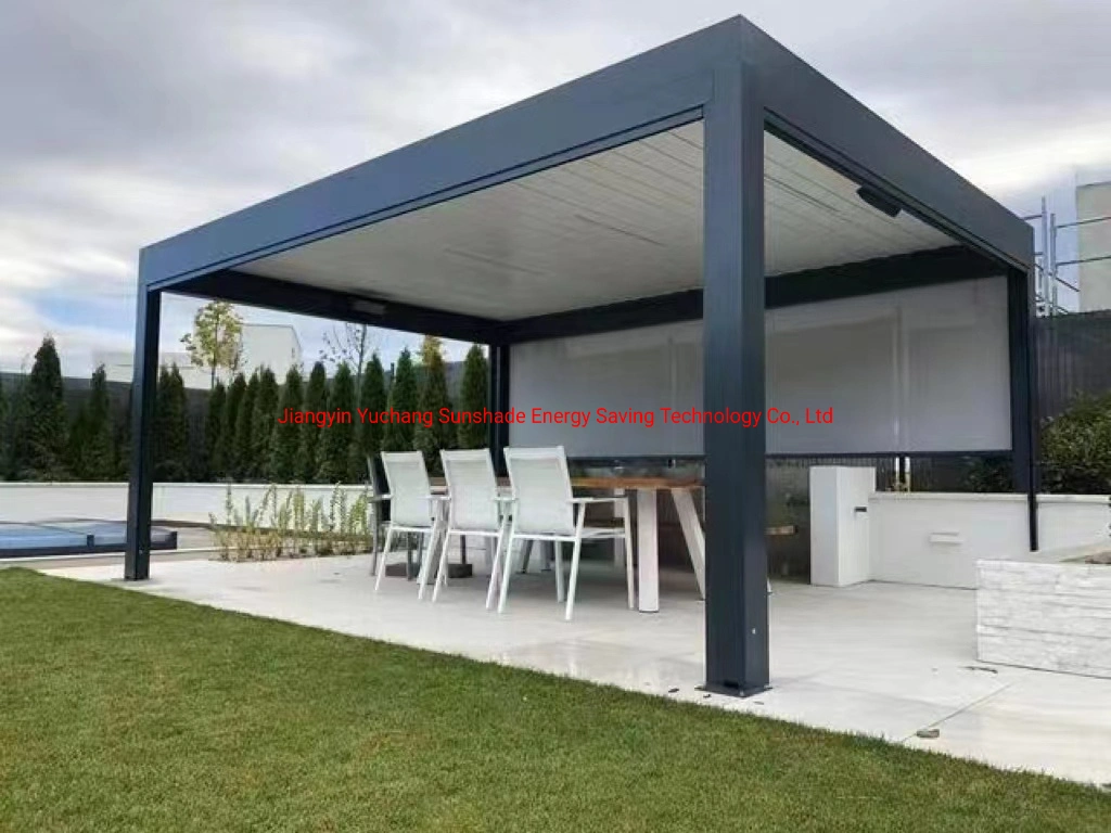 La moderna casa jardín exterior del techo de láminas de aluminio de Louvered pérgola