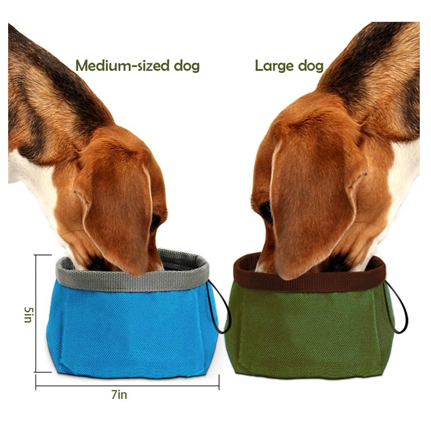 Collapsible Dog Food Tote Bag Portable Travel Dog Bowl Kit for Food