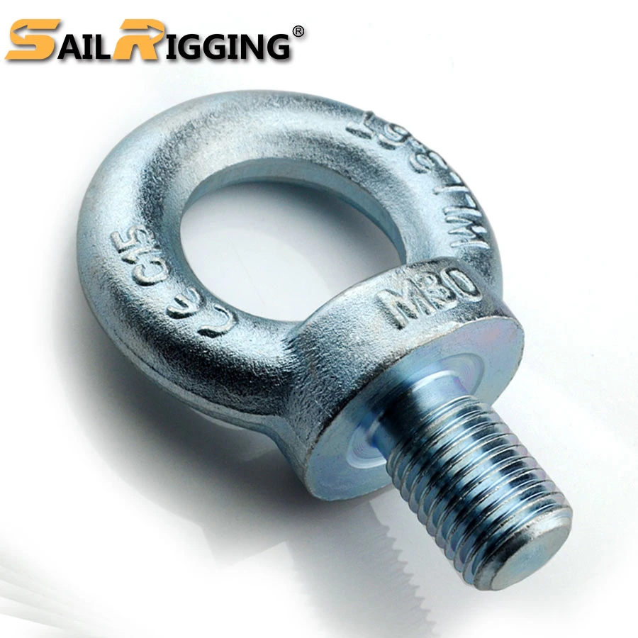 High Strength Carbon Steel Drop Forged Galvanized Lifting Eye Bolt DIN580 Hardware Rigging