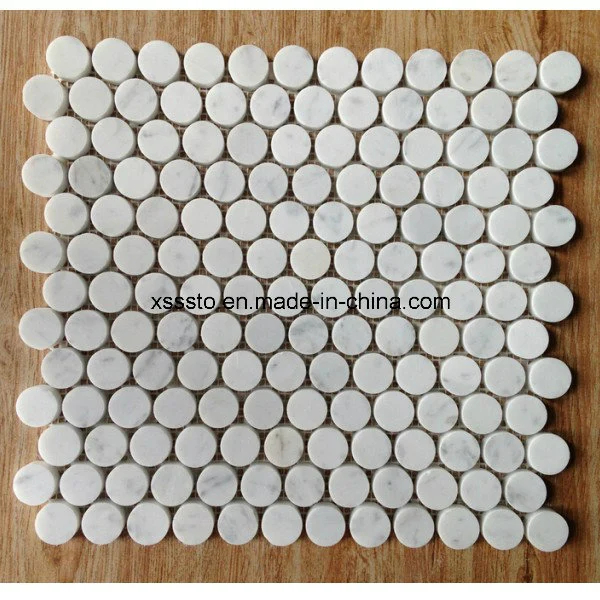 Small Round White Marble Mosaic for Decoration