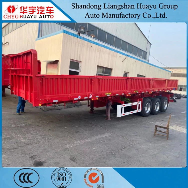 3 Axles 50 Tons Side Dump Tipper Trailer Step Deck Trailer Dump Semi Trailer Dumper Flatbed Semi Trailer with Headboard