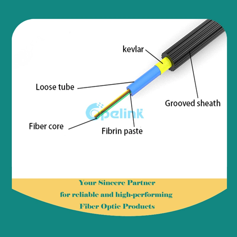 Cabo óptico de fibra óptica com ar soprado para exterior de 2-24 núcleos, cabo óptico com ar soprado para tubo Micro Central