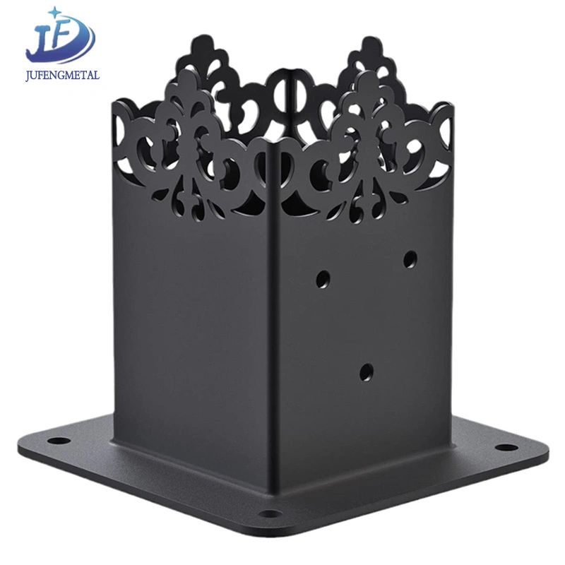 China Fabricante de Rendimiento de alta calidad/alto costo polvo recubierto de acero negro Fence Post Base de anclaje