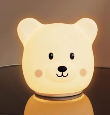 LED Touch Light Bear Shape Multicolor Baby Sleep Silicone Night Light