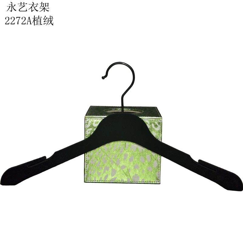 Brand Black Plastic Velvet Clothes Hanger Garment Hanger Plastic Hanger