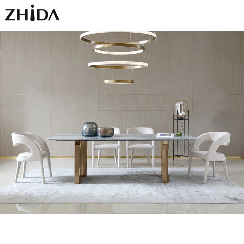 Rectangle Marble&Metal Luxury Dining Table