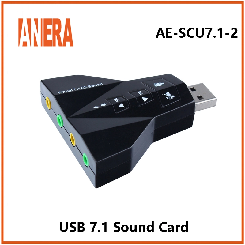 Anera Hot Selling Aircraft External Audio Adapter USB Sound Card with Stereo Virtual 7.1 Channel USB External Sound Card