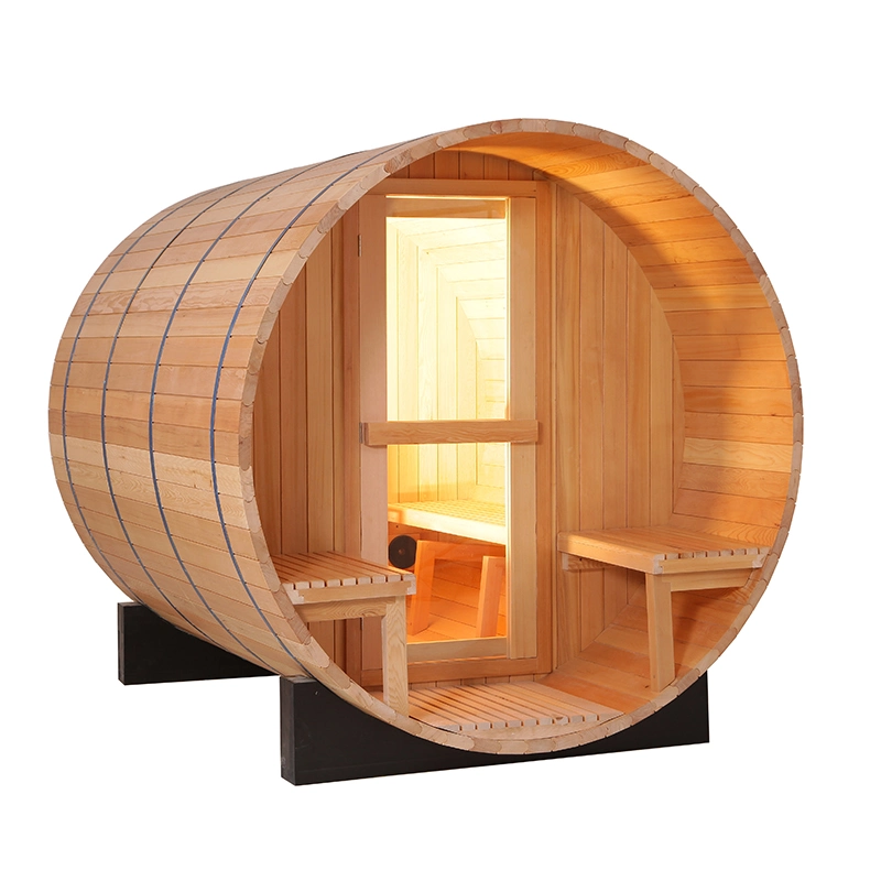 Top Quality 4 ~ 6 People Outdoor Barrel Wooden Steam Sauna Room