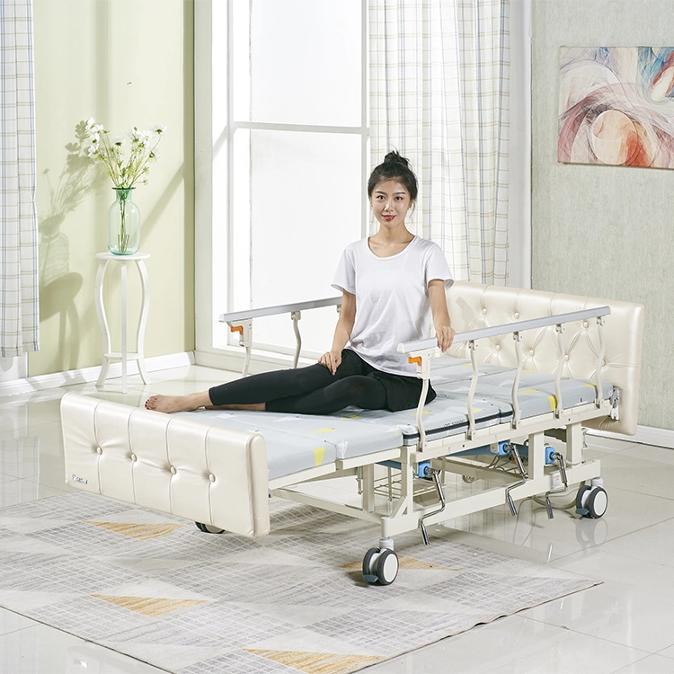 Home-Like Manual Patient Bed for Bedridden with Stainless Cranks