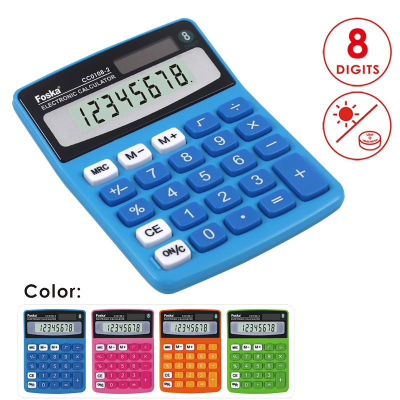 Foska 8 Digit Promotion Pocket Calculator with Different Colors