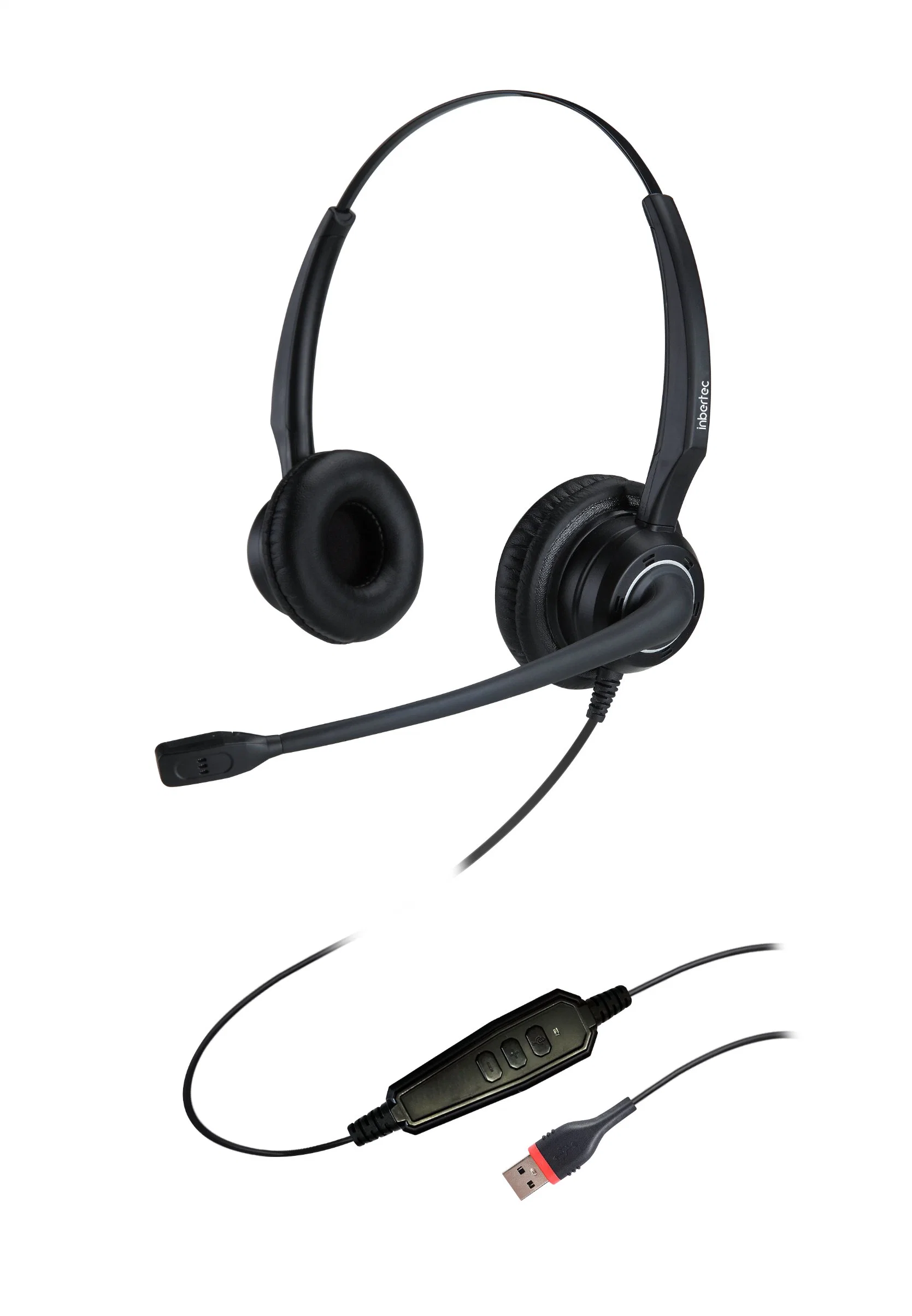 Noise Cancelling USB Headphone with Microphone for Office Telephone Counseling