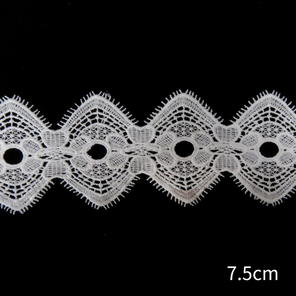 Embroidery White Lace Trim Clothing Textile Accessories Water Soluble Lace Fabric