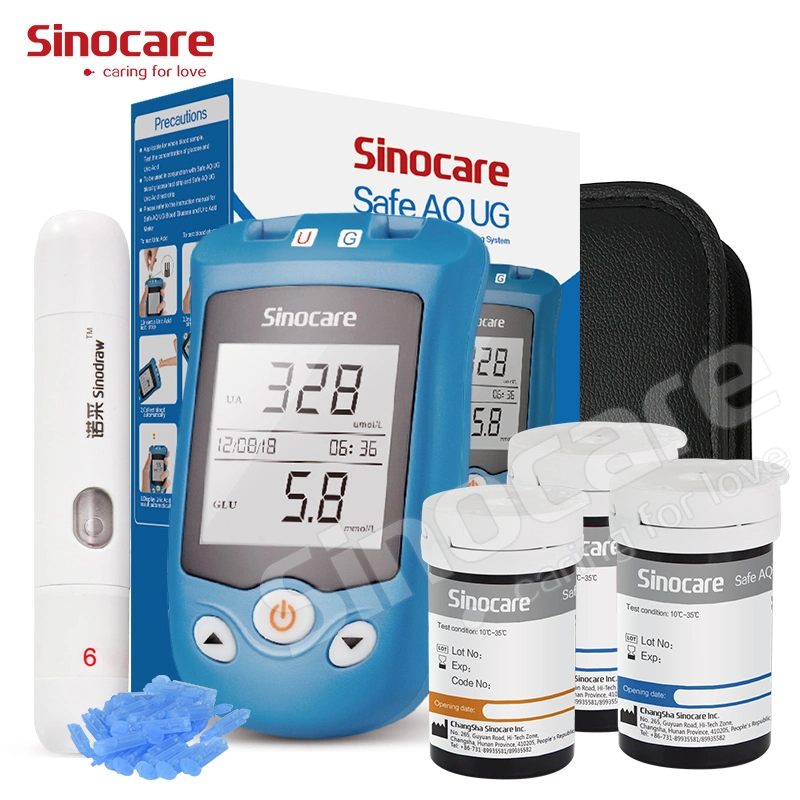 Sinocare Uric Acid Blood Glucose Meter Glucometer Kit Diabetes Tester Blood Sugar Monitor Test Strips