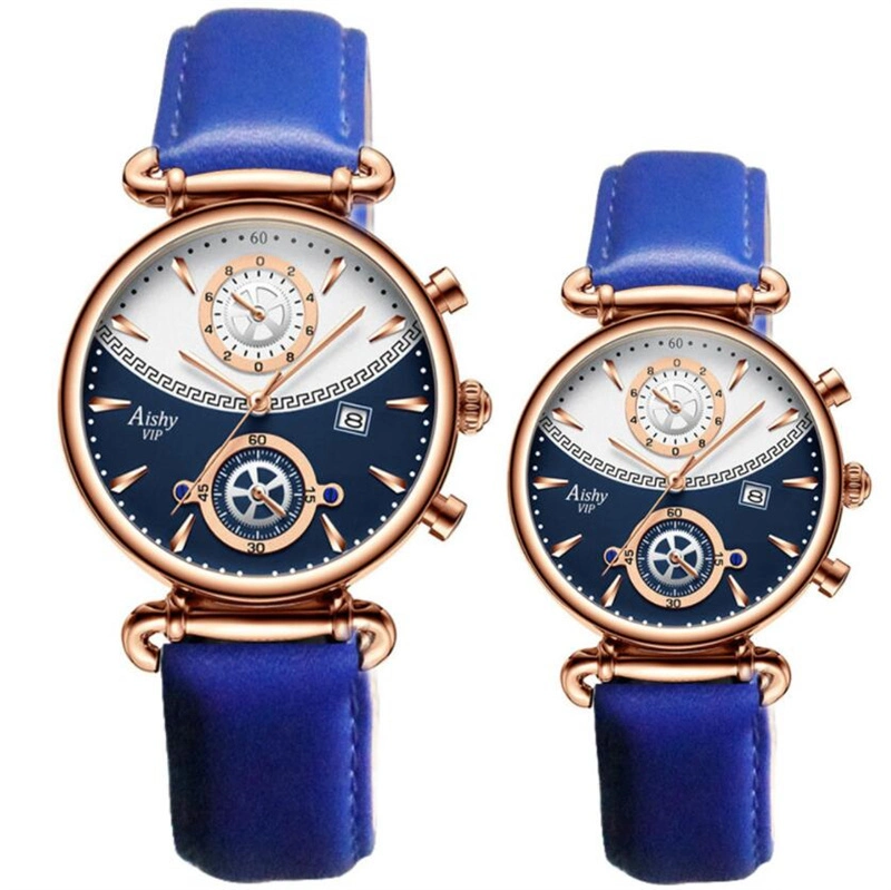 Pair Watches Waterproof Quartz Watch Fashion Calendar Belt Couple Watch