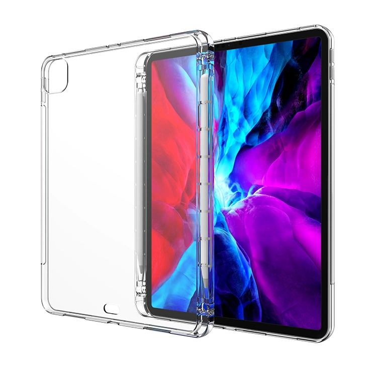 Slim Lightweight with Pencil Holder Clear Silicone Tablet Case for iPad PRO 12.9 Inch 6th Generation 2022 iPad 5th/4th/3rd Gen