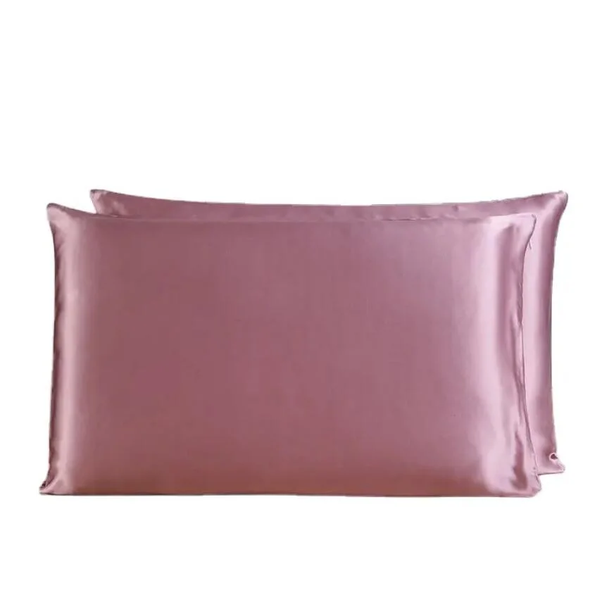 Silk Hand and Silk Color Satin Pillowcase