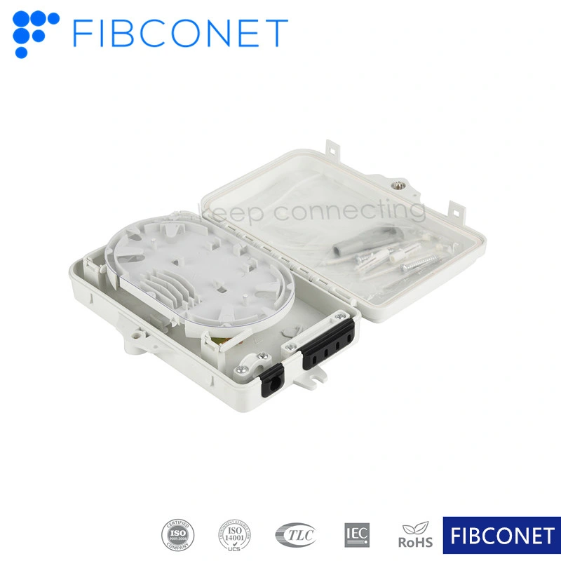 FTTH Impermeable IP65 de 2 núcleos 1*2 PLC Splitter Caja de distribución de plástico de fibra óptica